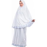 Flora Tekstil Dantelli Kadın Namaz Elbisesi - Iki Parça Poplin Kumaş Mevsimlik Terletmeyen - Rahat Kalıp - Açık Gri - Standart