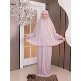 Flora Tekstil Kadın Namaz Elbisesi - Iki Parça Çiçek Deseni Mevsimlik Terletmeyen Jarse Kumaş - Rahat Kalıp - Pudra Pembe - Standart