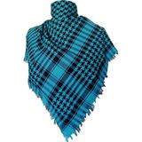 Flora Tekstil Pamuklu Puşi , Poşu, Kefiye Şal 100X100 FLR23120 - Açık Mavi - Turkuaz