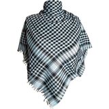 Flora Tekstil Pamuklu Puşi , Poşu, Kefiye Şal 100X100 FLR23120 - Beyaz - Siyah