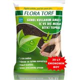 Flora Torf Özel Karışımlı Perlit Katkılı Iç Dış Mekan Bitki Yetiştirme Toprağı - 20 Lt