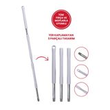 Flora Tüm Vidalı Fırça ve Temizlik Gereçleriyle Uyumlu Mop Sapı, 3 Parçalı, Ayrılabilir, Çok Amaçlı Gri