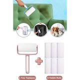 Flora Tüy Toplayıcı ve 6 Adet Yedek Rulo Seti, Kedi Köpek Kıyafet Halı Koltuk Yapışkanlı Rulo Seti Pembe - Renk