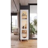 FLORADESİGN Ambiyans Cam Kapaklı Led Aydınlatmalı Vitrin Dolap /Çok Amaçlı Dolap /Banyo-Mutfak-Genel Amaçlı