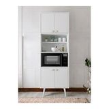Floradesign Lavin Çok Amaçlı Mutfak -banyo-kiler Ve Fırın Dolabı / 4 Kapaklı Dolap / Mikrodalga Fırın Dolabı Beyaz