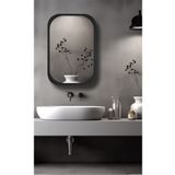 FLORADESİGN Side (SİYAH) 75x50cm /banyo Dolabı Aynalı / Lavabo Üstü Dolap / Banyo Düzenleyici / Aynalı Dolap