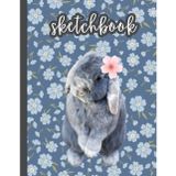 Floral Bunny Sketchbook for School, Home or Work: 150 Thick Blank Pages for Drawing and Sketching: 8.5" X 11"