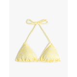 Floral Dokulu Boyundan Bağlamalı Üçgen Bikini Üstü