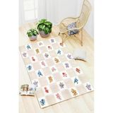 Floral Kilim Desen Baskılı Kaymaz Yıkanabilir Salon Oturma Odası Mutfak Balkon Halısı Yolluk 80 X 300 Cm Krem