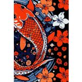 Floral Koi Fish Notebook: Koi Carp Fish Notebook, Fish Themed Journal, Floral Koi Carp Art Notepad, 6x9 120 Page Blank Lined Fishing Planner, Fishing ... Angling Lover, Fishing Lover, Angler Lover,