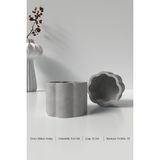 Floral Mumluk ve Saksı Beton Silikon Kalıp - Dekoratif Mumluk Beton Kalıbı Çap 9cm Yükseklik 6.4cm - Beyaz - Adet