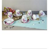 Floral Porselen Kahve Fincanı -82454 - Renkli