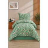 Floral Tek Kişilik Nevresim Takımı Yeşil