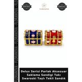 Floranova Delux Serisi Parlak Aksesuar Saklama Sandigi Takı Swaroski Taşlı Tekli Sandık - Çok Renkli - Tek Ebat