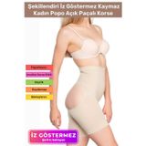 Floranova Özel Üretim Toparlayıcı Sıkılaştırıcı Şekillendiri İz Göstermez Kaymaz Kadın Popo Açık Paçalı Korse