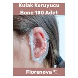 Floranova Yüksek Kalite Su Geçirmez Koruyucu Dayanıklı Esnek Hafif Şeffaf Herkese Uyumlu Kulak Bonesi 100 Adet