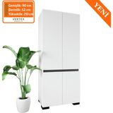 Floransa 4 Kapılı Flr-Irf Beyaz- Antrasit Gardırop