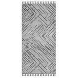 Floransa Gri Çizgili Modern Geometrik Etnik Desenli Boho Makinada Yıkanabilir Hafif Hav Toz Vermez Leke Tutmaz Kaymaz Taban Dijital Makine Baskı Halı Oturma Odası Salon Yolluk Koridor Mutfak Halısı