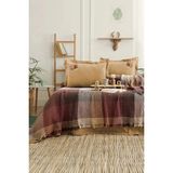 Floransa Nakışlı Jakarlı Pamuk 4 Parça Pike Takımı Hardal - Sarı - 220 x 200 / Sarı