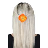 Floray Design El Yapımı Turuncu Gelincik Çiçek Toka