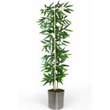 florayapaycicekcom Dekoratif Yapay Yapraklı 3 Gövde Bambu Ağacı 140 cm Bambu metal saksı svm.1274