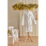 Floren 3 Parça Bornoz Seti Offwhite