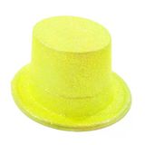 Floresan Sarı Renk Simli Uzun Fötr Melon Şapka 12 Cm Mirsm0010k-Smr-D234