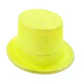 Floresan Sarı Renk Simli Uzun Fötr Melon Şapka 12 Cm P79620s6175