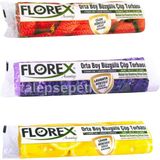 Florex 3'lü Büzgülü Orta Boy Çöp Torbası 55X60CM Çilek, Lavanta, Limon Kokulu 30 Adet