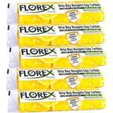 Florex Büzgülü Limon Kokulu Orta Boy Çöp Torbası 55 x 60 cm 5 Rulo