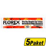 Florex Çöp Torbası Orta Boy 55 cm x 60 cm Kırmızı Çilek Kokulu Büzgülü 10'lu x 5 Paket - Çok Al Az Öde