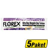 Florex Çöp Torbası Orta Boy 55 cm x 60 cm Mor Lavanta Kokulu Büzgülü 10'lu x 5 Paket - Çok Al Az Öde
