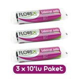 Florex Endüstriyel Jumbo Boy Çöp Torbası 80x110 Cm 10'lu Rulo Siyah 3 Rulo (30 Adet)