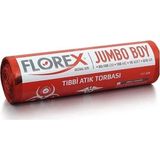 Florex Jumbo Boy Tıbbi Atık Çöp Poşeti 80 x 110 cm 10 Rulo 100 Adet