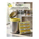 Florex Orta Boy Büzgülü 55 x 60 cm 40 lt Limon Kokulu Çöp Torbası 10lu 5 Paket