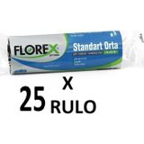 Florex Standart Orta Boy ( 55x60 cm ) Mavi Çöp Poşeti 25 Rulo 20*25=500 Adet