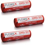 Florex - Tıbbi Atık Çöp Poşeti Jumbo 80x110 Baskılı Kırmızı 10 Yaprak - 3 Rulo