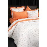 Floria Fırfırlı Çift Kişilik NevresimTakımı-Turun - 200 x 220 cm - 06-Turuncu