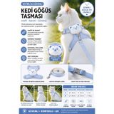 Floria Kedi Göğüs Tasması ve Gezdirme Tasması Seti - Ayarlanabilir, Kaçma Önleyici, 120cm Kayış