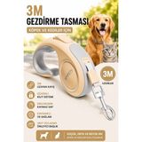 Floria Otomatik Köpek Kedi Gezdirme Tasması Ergonomik Kilitli Kayış - 3 Metre - Sarı