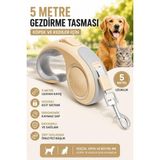 Floria Otomatik Köpek Kedi Gezdirme Tasması Ergonomik Kilitli Kayış - 5 Metre - Sarı