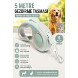 Floria Otomatik Köpek Kedi Gezdirme Tasması Ergonomik Kilitli Kayış - 5 Metre - Yeşil