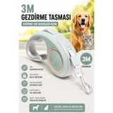 Floria Otomatik Köpek Kedi Gezdirme Tasması Ergonomik Kilitli Kayış - Yeşil - 3 Metre