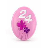 Floria Oval Porselen Dekoratif Tabak, Çiçek Desenli, Pembe, 12 cm, 60 gr, Masa Üstü Süs, Tek Parça