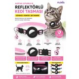 Floria Reflektörlü AirTag Kedi Tasması - Zilli Güvenlik Tokalı Tasma