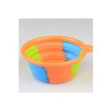 FloriaShopping Katlanabilir Kedi Köpek Mama Su Kabı Evcil Hayvan Kap Taşınabilir Turuncu
