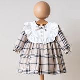 Florije Baby Amelie Bej Ekose Kız Bebek Yılbaşı Elbisesi 6-24 Ay - 3 - 6 Ay