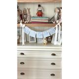 Florije Baby Kişiye Özel Isimli Banner – Nakışlı Harfli Bebek Odası Dekoru, Kapı Süsü, Flama - Mavi - Beyaz - 6