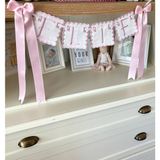 Florije Baby Kişiye Özel Nakışlı Harfli Banner– Bebek Odası Dekoru, Kapı Süsü, Flama, İsimlik, Beşik Süsü Pembe - 9