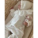 Florije Baby Pembe Puantiyeli Kadife Kız Bebek Tulum – Fisto Yakalı - 6 - 9 Ay